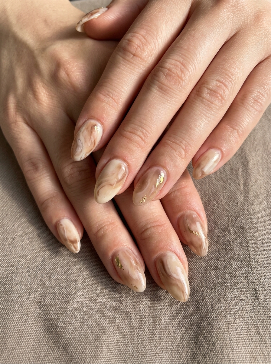 Latte Marble Nails – gepflegte Nagelidee 2026